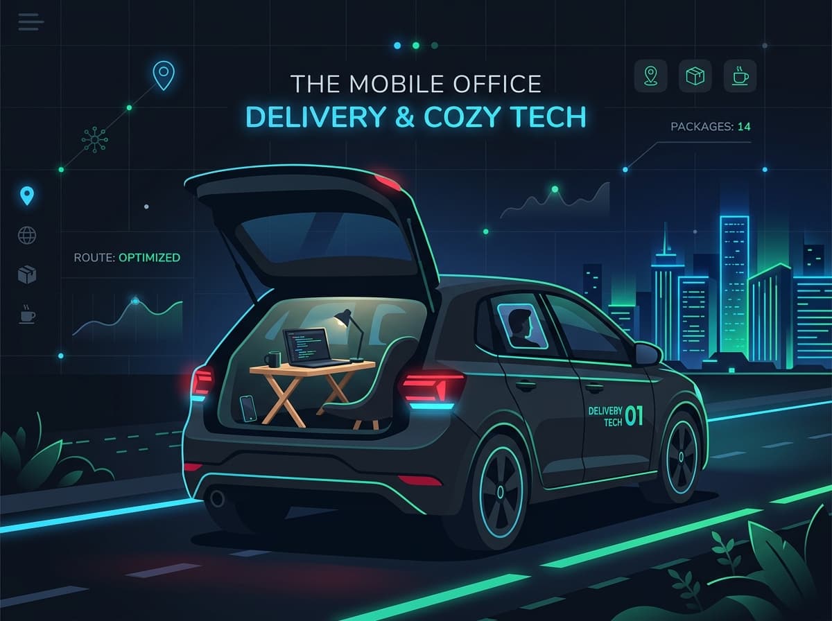 Kyydissä Delivery Marketplace project showing a modern car carrying furniture